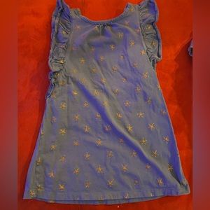 Tea Collection blue star ruffle sleeve size 4dress